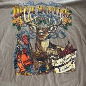 Vintage 1995 Single Stitch T Shirt Men's XXL Buck Wear Sof Tee Deer Hunting USA